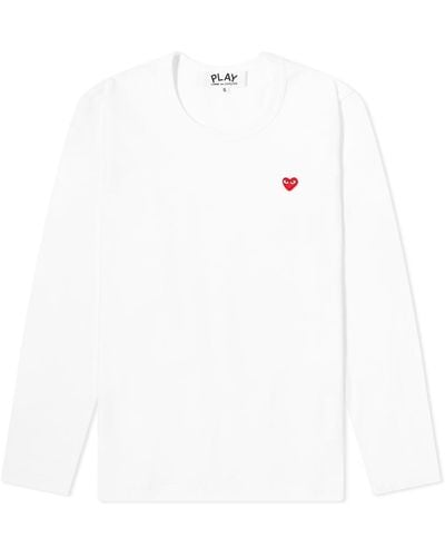 COMME DES GARÇONS PLAY Long Sleeve Small Logo T-Shirt - White