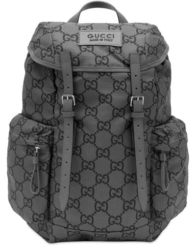 Gucci Gg Ripstop Backpack - Grey
