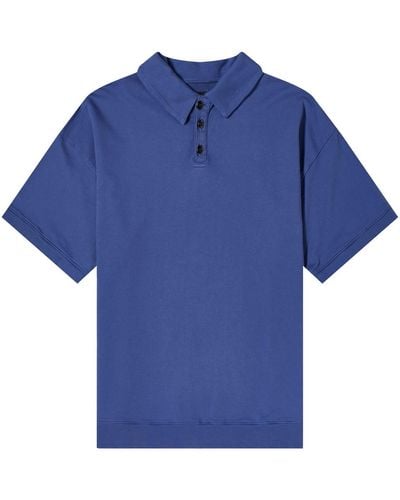 Monitaly French Terry Polo Shirt - Blue