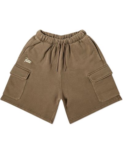 PATTA Basic Washed Cargo Sweat Shorts - Brown