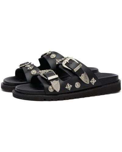 Toga Double Strap Sandals - Black