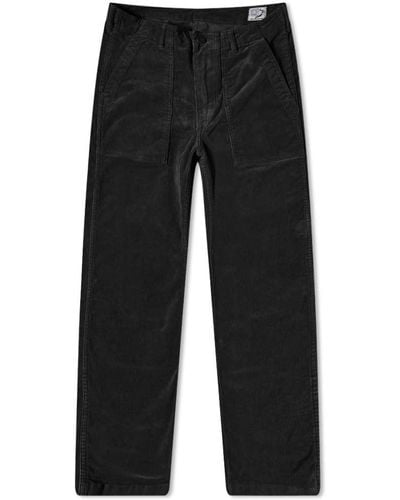 Orslow Slim Fit Fatigue Corduroy Trousers - Black