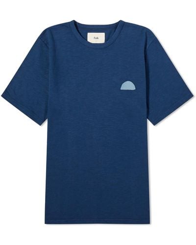 Folk Slub T-Shirt - Blue