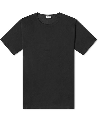 Saint Laurent Embroidered Logo T-Shirt - Black