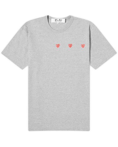 COMME DES GARÇONS PLAY 3 Heart T-Shirt - Gray
