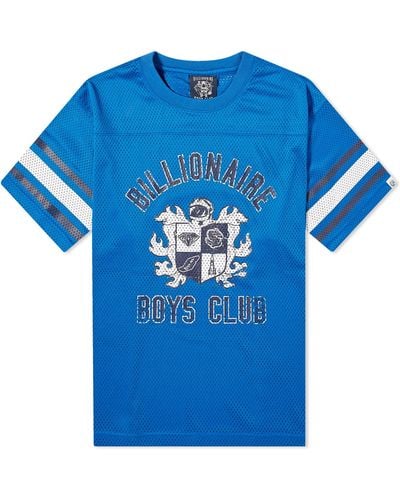 BBCICECREAM Crest Logo Mesh Football T-Shirt - Blue