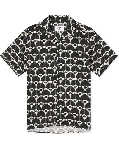 Wax London Didcot Curve Geo Vacation Shirt - Black