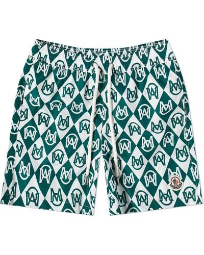 Moncler Monogram Swim Shorts - Green