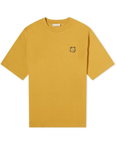 Maison Kitsuné Tonal Fox Head Patch Oversize T-Shirt - Yellow