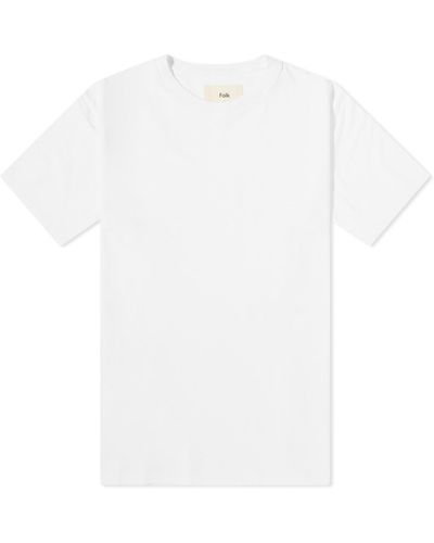 Folk Contrast Sleeve T-Shirt - White