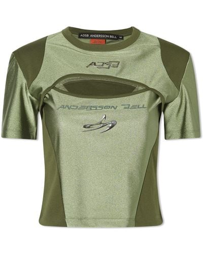 ANDERSSON BELL Cut-Out Racing T-Shirt - Green