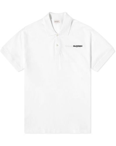 Alexander McQueen Embroidered Logo Polo Shirt - White
