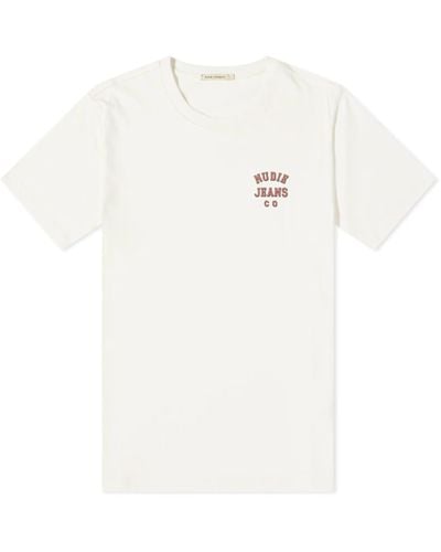 Nudie Jeans Nudie Roy Logo T-Shirt - White