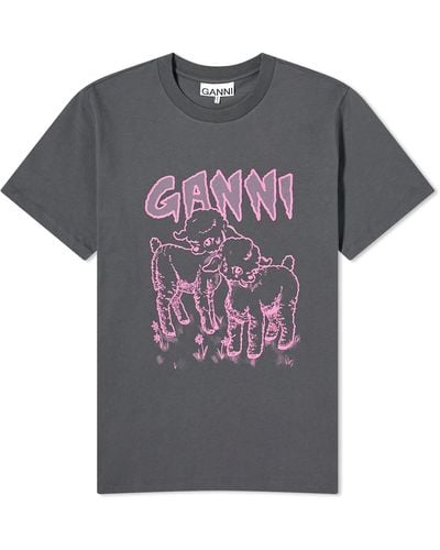Ganni Lambs Relaxed T-Shirt - Grey