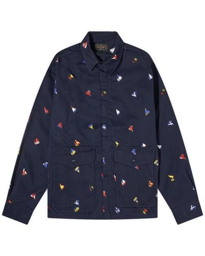 Beams Plus Embroidered Boat Jacket - Blue