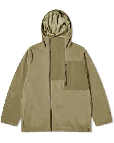 Maharishi Asym Zipped Hooded Fleece Jacket - Green