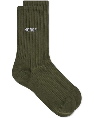 Norse Projects Bjarki Logo Sock - Green