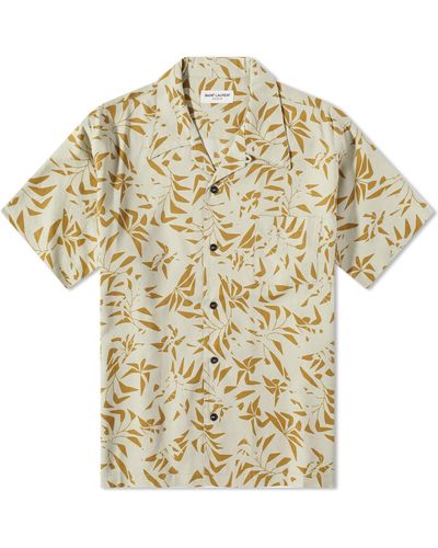 Saint Laurent Geometrical Palm Tree Vacation Shirt - Metallic