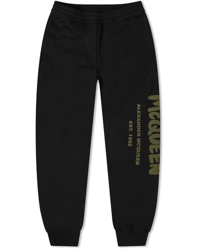 Alexander McQueen Graffiti Logo Sweat Trousers - Black