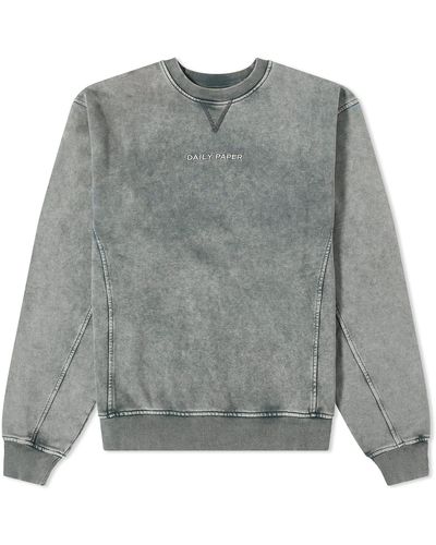 Daily Paper Roshon Overdyed Crew Jumper - Grey
