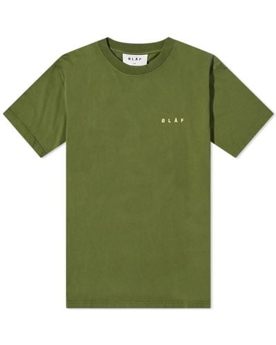 OLAF HUSSEIN Face T-shirt - Green