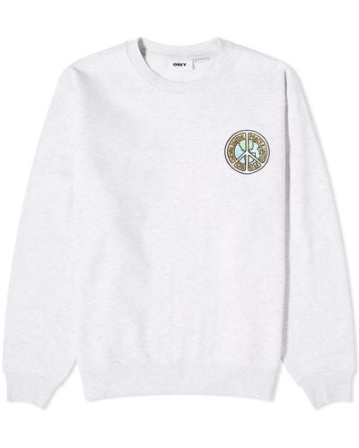 Obey Peace And Unity Crew Jumper - White