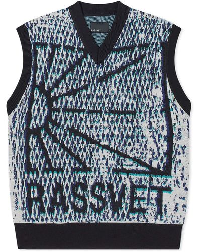 Rassvet (PACCBET) Mesh Camo Knitted Vest - Blue