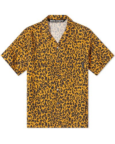 Palm Angels Leopard Vacation Shirt - Yellow