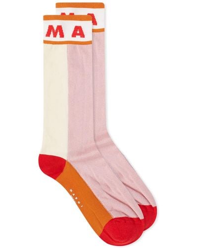 Marni Logo Socks - Red