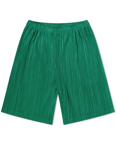 Pleats Please Issey Miyake Pleats Shorts - Green