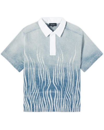 BOTTER Gradient Denim Polo Shirt Top - Blue