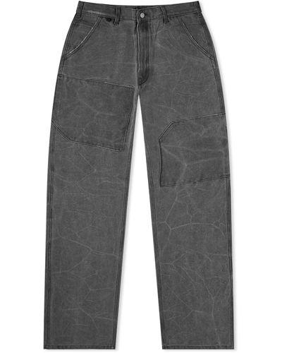 Acne Studios Palma Patch Canvas Work Trousers - Grey