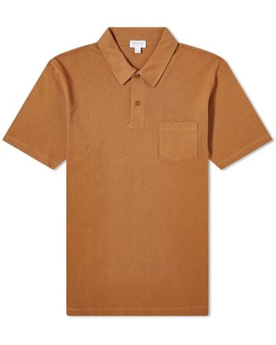 Sunspel Riviera Polo Shirt - Brown