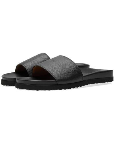 Buscemi Leather Classic Slide Sandals - Black