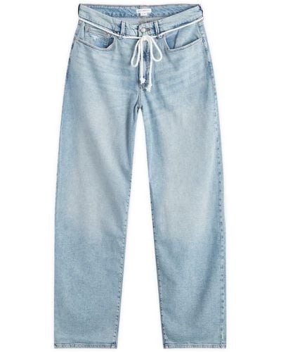 GOOD AMERICAN 90S Loose Drawstring Belt Jeans - Blue