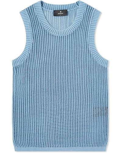 Represent Washed Knitted Vest - Blue