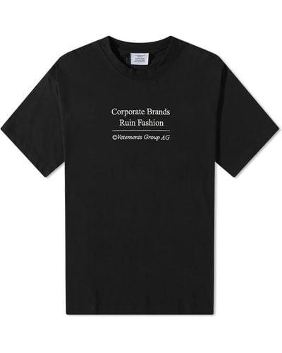 Vetements Corporate Brand T-Shirt - Black