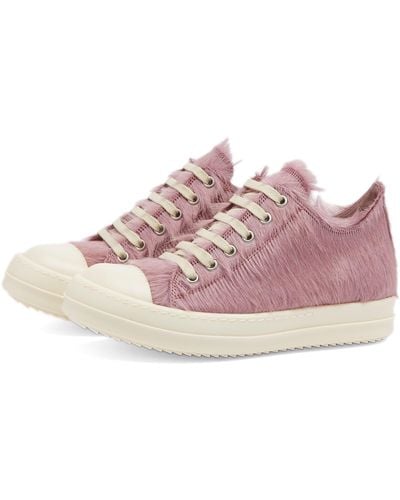 Rick Owens Fur Low Top Shoes Trainers - Pink