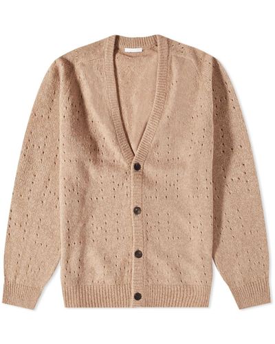 Helmut Lang Perforated Knit Cardigan - Brown