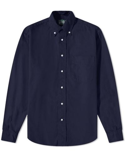 Gitman Vintage Button Down Overdyed Oxford Shirt - Blue