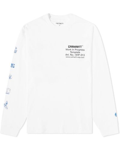 Carhartt Long Sleeve Linograph T-shirt - White
