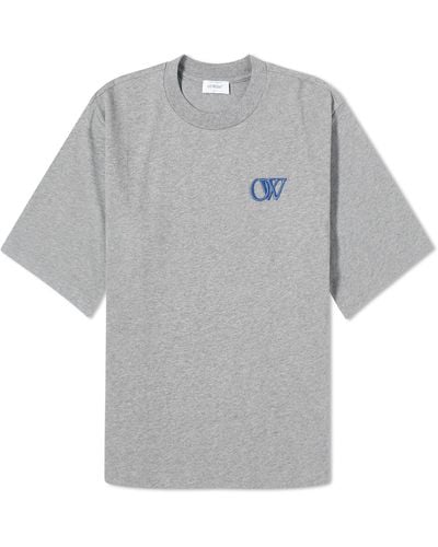 Off-White c/o Virgil Abloh Off- Flock Basic T-Shirt - Grey