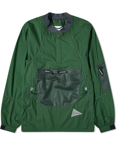 and wander Breathable Ripstop Pullover Jacket - Green
