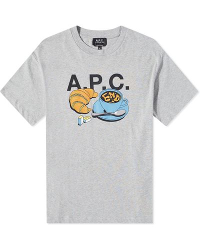 A.P.C. End. X 'Coffee Club' Cedric T-Shirt - Grey