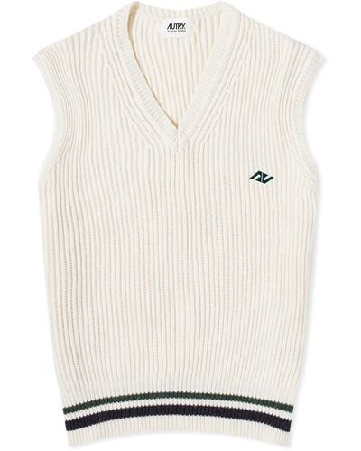 Autry Knitted Sport Vest - White