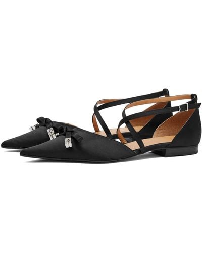Ganni Butterfly Pointy Cut Out Ballerina - Black