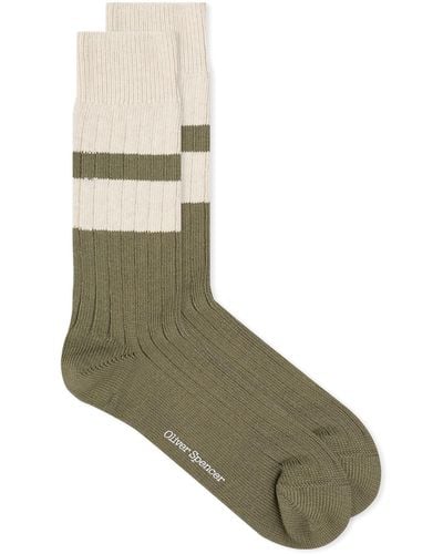 Oliver Spencer Polperro Socks - Green