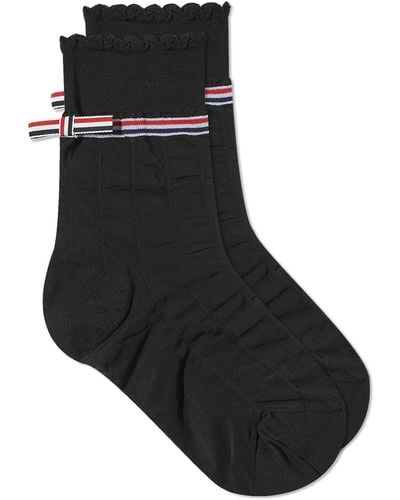 Thom Browne Ankle Rwb Stripe Ankle Socks - Black