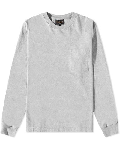 Beams Plus Long Sleeve Pocket T-Shirt - Gray