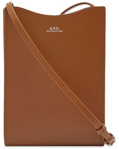A.P.C. Jamie Leather Neck Pouch - Brown